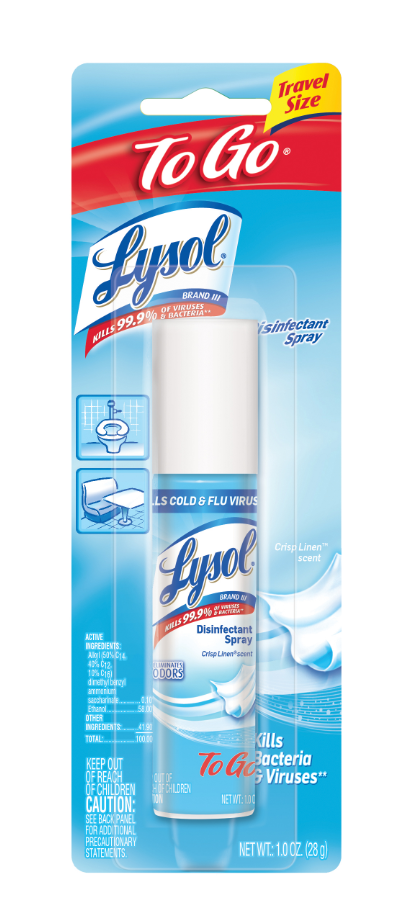 LYSOL Disinfectant Spray  To Go  Crisp Linen